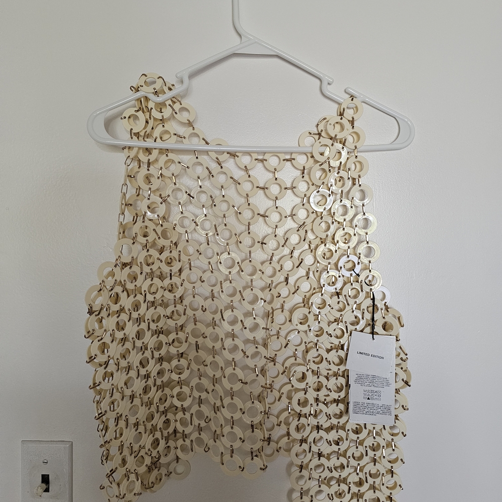 Zara Rings Vest Beige